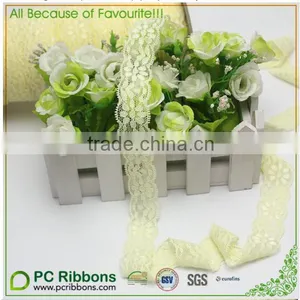 Solid Cream 2.5cm Lace Elastic Ribbons thumbnail-1