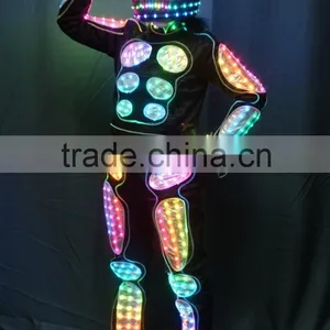 DMX512 Controlled Men's Tron Dance LED Robot Jumpsuits thumbnail-1