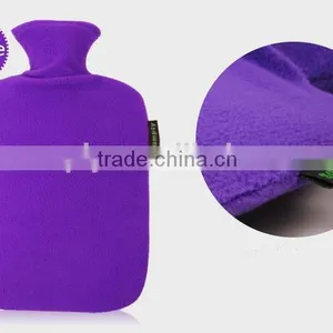 High Quality 2000ml PVC Hot-water Bottle Fleece Cover Wave Design Anti-scald thumbnail-1