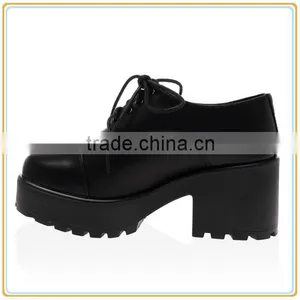 WOMENS LADIES CHUNKY CLEATED PLATFORM MID BLOCK HEEL ANKLE CASUAL SHOES thumbnail-3
