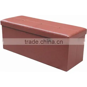 Purple Foldable Foot Rest Storage Ottoman thumbnail-4