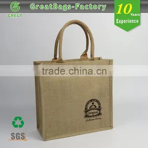 Giveaway Cheap Logo Customized Cotton Jute Bag Jute Shopping Bag thumbnail-1