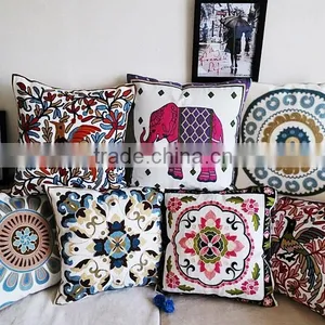 High Quality Household Embroidery Cotton Pillow Case Cover, Living Room Sofa Chair Office Squire Geometric Cushion Cover thumbnail-1