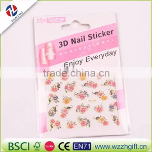 Hot 3d Designs Beauty Gold/Silver Stamping Decals Nail Art Tips Nail Stickers Glitter Decorations thumbnail-3