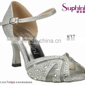 Blue Dance Shoes Lady Glitter Latin Dance Shoes thumbnail-2