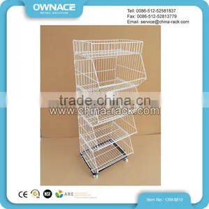 Tier Folding Snack Wire Basket Display Rack thumbnail-1