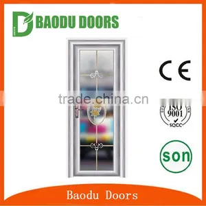 Baodu Aluminium Alloy Glass Door With Flower Design thumbnail-1