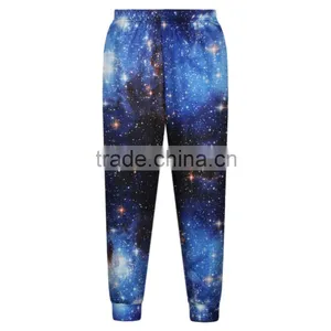 2015 New Fashion Casual Pants Polyester and Spandex High Quality Blue Galaxy Digital Print Pants N18-25 thumbnail-1