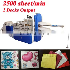Fastest 2500 Piece Italy Design Embossing Printing Automatic High Speed MG Paper Napkin Machine thumbnail-1