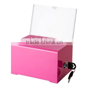 Wholesale Acrylic Yellow Donation Bins thumbnail-3