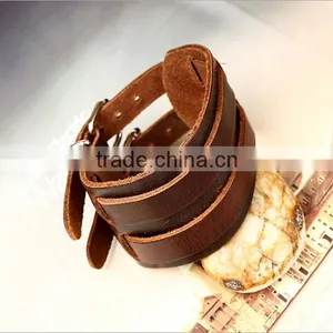 Wholesale 100% Genuine Leather Bracelets Handmade Jewelry Braided Leather Bracelets thumbnail-5