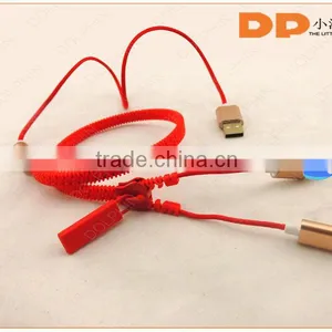 Colorful Zipper Flat Cable Oem Brand Logo Custom Usb Data Cable thumbnail-3