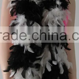 WHITE&BLACK 20S SLAPPER WOMEN FEATHER BOA/OSTRICH FEATHER BOA/TURKEY BOA thumbnail-1