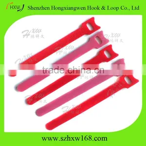 Custom Hook and Loop Strap Adjustable Cable Ties Red Color thumbnail-2