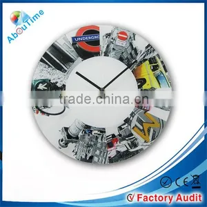 Hot Selling Quartz Analog Glass Home Decor Wall Clock China thumbnail-1