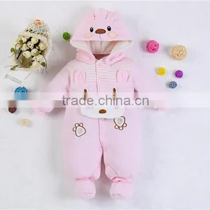 Newborn 100% Colored Cotton Plain Baby Winter Clothes Factory Organic Baby Rompers Wholesale Baby Clothes thumbnail-2