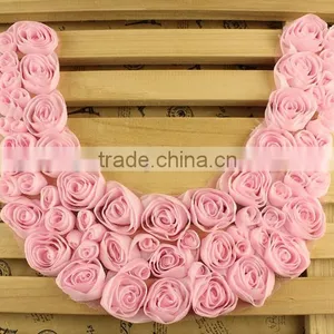 Chiffon Rosettes Neck Designs for Cotton Dresses thumbnail-1