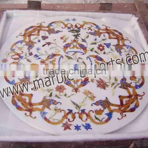 Beautiful Marble Inlay Dining Table Top thumbnail-4