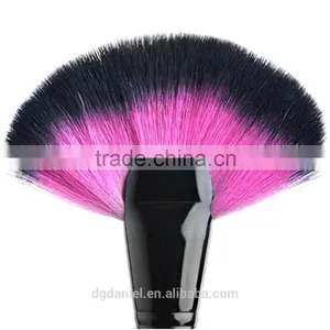 Wooden Rose Handle Cosmetic Fan Brush Double Sided Natural Hair Makeup Brush thumbnail-4