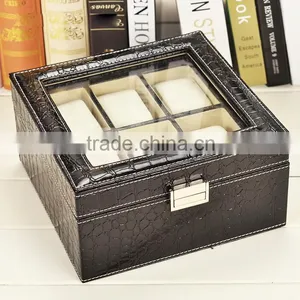 Chinese Factories Wholesale Custom PU 6 Watches Boxes, Leather Fashion Beautiful Gift Box thumbnail-1