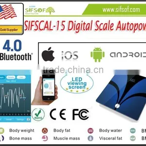 SIFSCAL-15 Digital Scale Auto Power, Measure Body Water, Bluetooth Scale, IOS & Android APP Digital Scale thumbnail-1