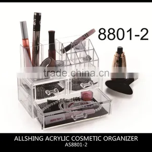 Wholesale Acrylic Makeup Organizer Cosmetic Organizer Jewelry and Cosmetic Storage Display Boxes Two Pieces Set thumbnail-1
