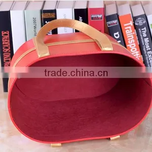 Wholesale Custom Fancy Leather Wine Gift Storage Basket thumbnail-5