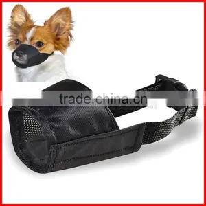 Black Pet Adjustable Dog Muzzle Fabric Nylon Comfortable Soft No Bark Bite Chew thumbnail-1