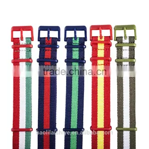 2016 NEW Custom Fashion 16 18 20 22 24 26mm Printed Nato Nylon Watch Strap With Colorful Plastic Hardware thumbnail-1