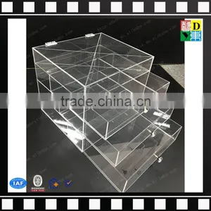 2016 Wholesale Handicraft Acrylic Makeup Organizer With 3 Drawers ,cosmetic Display Lipstick Stand Holder thumbnail-2