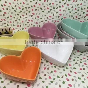 Stocked Heart Shape Sala Bowl,ceramic Soup Bowl for Microwave Oven thumbnail-4
