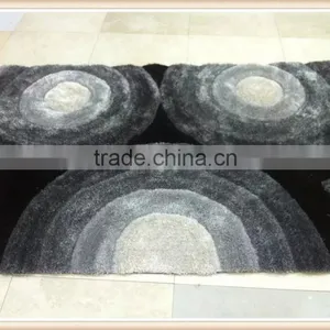 Thick Vibrant Blue 3D Style Floral Sparkle Mat Deep Glossy Shag Pile Floor Rugs thumbnail-1