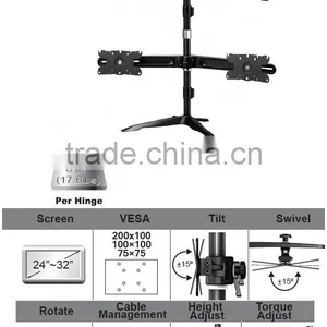 2016 Aluminum Desk Quad LCD Monitor Arm Stand Mount thumbnail-1