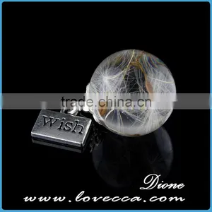 Exquisite Real Dandelion Seeds Flower Pendant Necklace Jewelry thumbnail-3