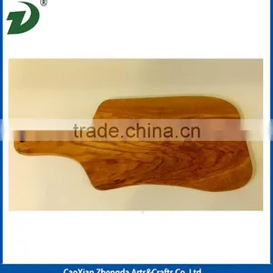 Natural Solid Olivewood Cutting Board With Handle Wooden Cutting Board With Ring Round Board thumbnail-2