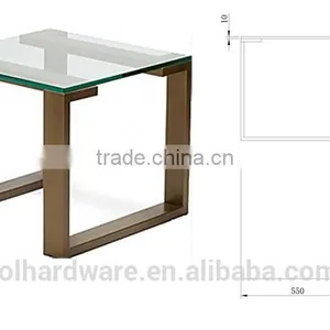 Bronze Polished Stainless Steel With Glass Top Side Table thumbnail-2