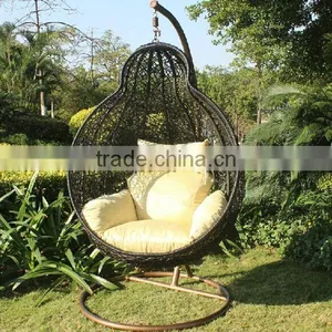 Garden Rattan Wicker Hanging Chair With Stand thumbnail-1