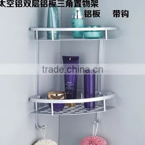 Aluminum Space Bathroom Shelf Toilet Three Triangular Corner Basket Thickened Aluminum Plate thumbnail-1