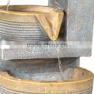 Three Tier Cascading Basins Tabletop Water Fountain With LED Light thumbnail-5