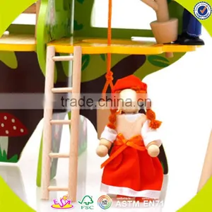 2017 Wholesale Baby New Wooden Diy Tree House Funny Kids Wooden Diy Tree House Best Design Wooden Diy Tree House W03B057 thumbnail-5