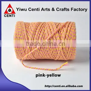 Factory Sale Pink and Yellow Coloured Original Cotton Bakers Twine for Mother's Day thumbnail-1