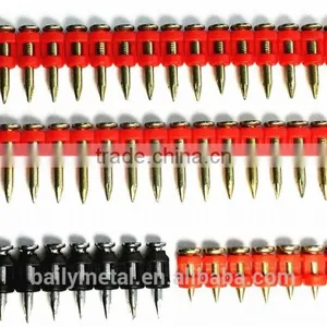 High Quality Red Plastic Color Low Carbon Harded Steel Galvanized Concrete Nails for Construction thumbnail-4