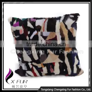 CX-D-81 Custom Made Real Mink Fur Patchwork Pillowcase ,Decorative Pillow Cover thumbnail-2