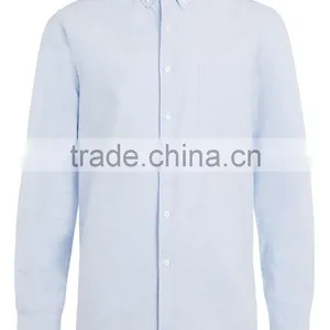 2016 Latest Blue Oxford Long Sleeve Casual Shirt thumbnail-5