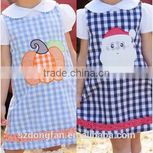 2017 Latest Children Halloween Clothing Kids Boutique Pumpkin Applique Dress New Girls Holiday Dress thumbnail-2