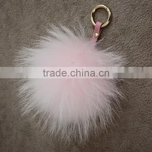 Myfur New Design Charm Bag Key Chains Real Raccoon Fur Pom Accessories thumbnail-3