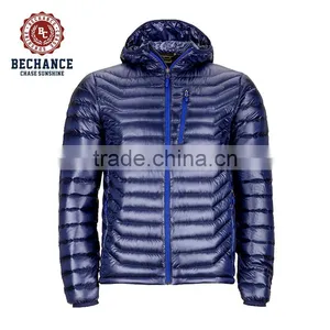 Mens Brand Blue Ultralight Down Jacket With Hood Wholesale for Winters thumbnail-1