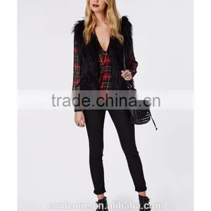 90's Deep Plunge Wrap Over Style 2015 New Design Chiffon Ladies Blouse thumbnail-5