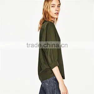 2017 OEM SpringButtoned Cuffs and Elbow-length Sleeves Polo Neck Shirt thumbnail-4