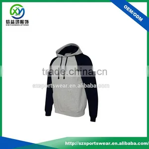 Custom Grey Color With Black Sleeve 100%Cotton Men Sport Hoody thumbnail-1